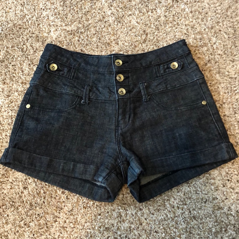 Refuge Dark wash high-waisted jean shorts